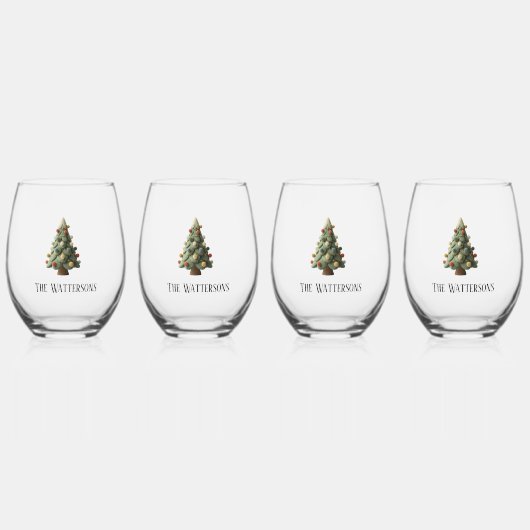 Christmas Holiday  Wijnglas Zonder Voet (Voorkant)