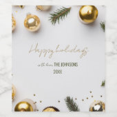 Christmas Holiday Wine Label Wijn Etiket (Enkel label)