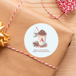 Christmas Holiday Winter Hot Cocoa Beverage Ronde Sticker