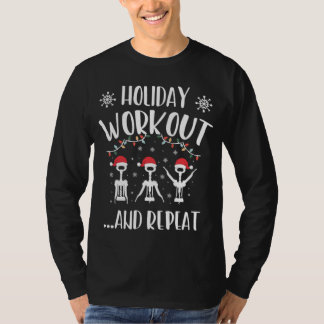 Christmas Holiday Workout Funny Wine Lover Gift T-shirt