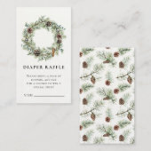 Christmas Holiday Wreath Baby shower Informatiekaartje (Voorkant / Achterkant)