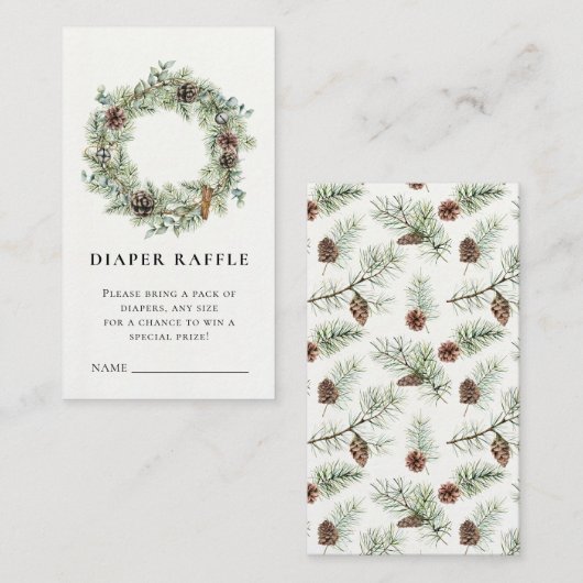 Christmas Holiday Wreath Baby shower Informatiekaartje (Voorkant / Achterkant)