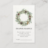 Christmas Holiday Wreath Baby shower Informatiekaartje (Voorkant)