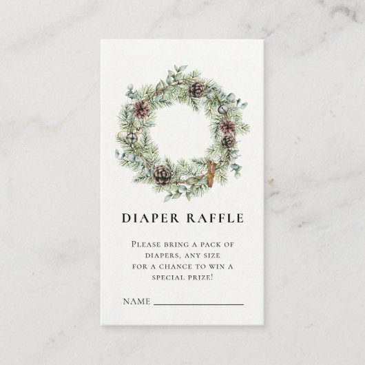 Christmas Holiday Wreath Baby shower Informatiekaartje (Voorkant)