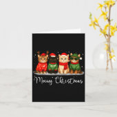 Christmas Holiday Xmas Meowy Christmas Funny Cat S Kaart (Gele Bloem)