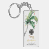 Christmas Holidays Coastal Palm Tree Swag Sleutelhanger (Voorkant Links)
