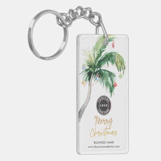 Christmas Holidays Coastal Palm Tree Swag Sleutelhanger (Voorkant Links)