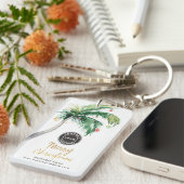 Christmas Holidays Coastal Palm Tree Swag Sleutelhanger (Voorkant Rechts)