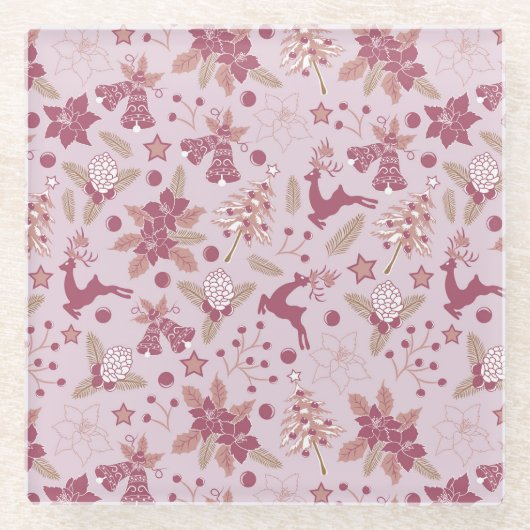 Christmas holidays glazen onderzetter (Voorkant)