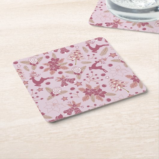 Christmas holidays kartonnen onderzetters (Schuin)