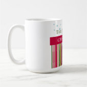 Christmas Holidays - Red, Green & Gold Stripes Koffiemok (Links)