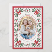 Christmas Holidays Whimsical Botanical Art Photo Feestdagenkaart (Voorkant)