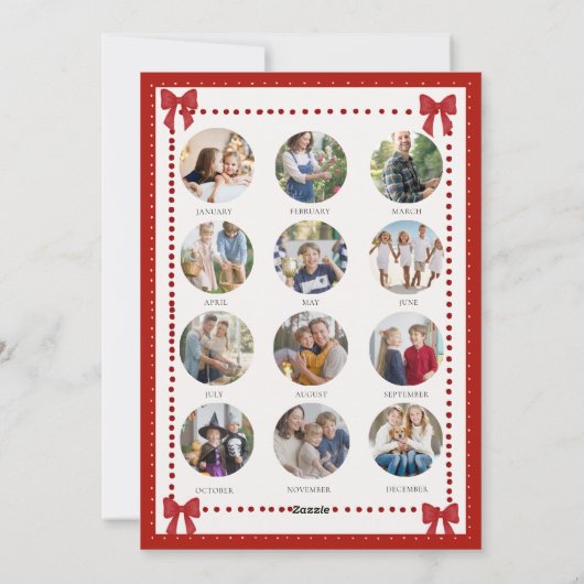 Christmas Holidays Whimsical Bow Botanical Photo Feestdagenkaart (Achterkant)