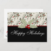 Christmas Holly 2 -  vakantie Briefkaart (Voorkant / Achterkant)
