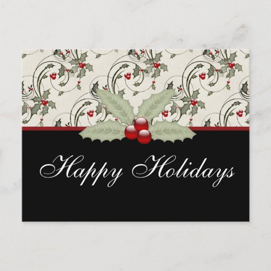 Christmas Holly 2 -  vakantie Briefkaart (Voorkant)