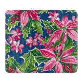 Christmas Holly And Flower Patterned  Snijplank (Voorkant)