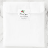 Christmas Holly Berries Bedankt Retouradres Vierkante Sticker (Tas)