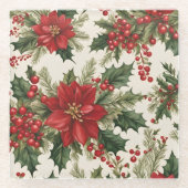 Christmas Holly & Berries Onderzetter (Voorkant)