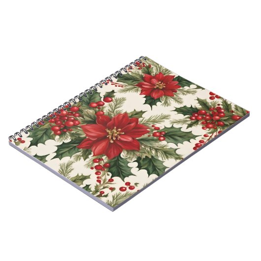 Christmas Holly & Berries Spiral Foto Notitieboek (Linkerzijde)