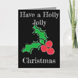 Christmas Holly Berries Wenskaart Feestdagen Kaart