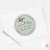 Christmas Holly Berries We've Moved New Address Ronde Sticker (Envelop)