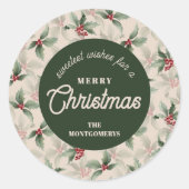 Christmas Holly Berry Homemade Food Holiday Baking Ronde Sticker (Voorkant)