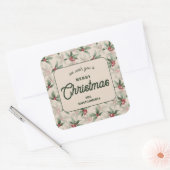 Christmas Holly Berry Homemade Food Holiday Baking Vierkante Sticker (Envelop)