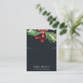 CHRISTMAS HOLLY BERRY KETTING BRACELET DISPLAY VISITEKAARTJE (Staand voorkant)