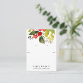 CHRISTMAS HOLLY BERRY KETTING EARRING DISPLAY VISITEKAARTJE (Staand voorkant)