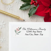 Christmas Holly Berry Return Address Labels