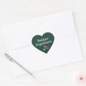 Christmas Holly Better Together Dark Green Heart Hart Sticker (Envelop)