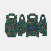 Christmas Holly Botanical Greenery Personalized Bedankdoosjes (Uitgevouwen)
