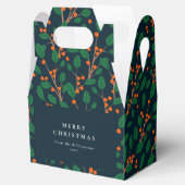 Christmas Holly Botanical Greenery Personalized Bedankdoosjes (Geopend)