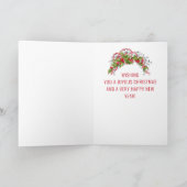 Christmas Holly Branch Fotokaart Kaart (Binnen)