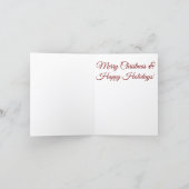 Christmas Holly & Cardinal Folded Holiday Card Feestdagen Kaart (Binnen)