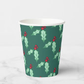 Christmas Holly Coffee Party Drink Papieren Bekers (Links)