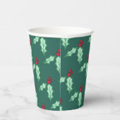 Christmas Holly Coffee Party Drink Papieren Bekers (Rechts)