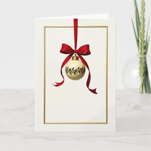 Christmas Holly Frame Card Kaart (Voorkant)
