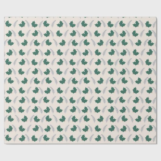 Christmas Holly gift wrap Cadeaupapier (Vlak)