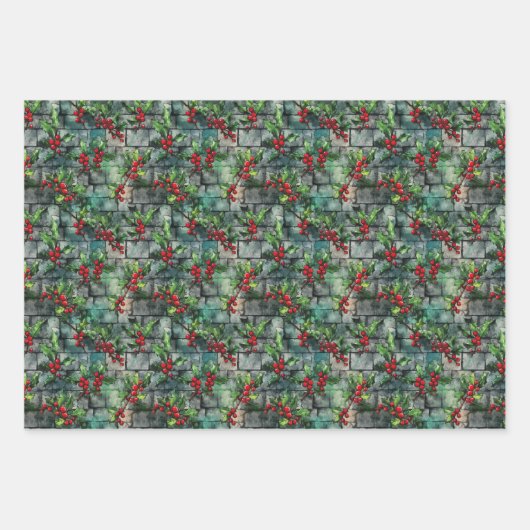 Christmas Holly Graffiti Inpakpapier Vel (Voorkant)