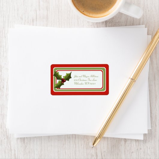 Christmas Holly Holiday Gift Label (Insitu)