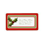 Christmas Holly Holiday Gift Label (Voorkant)