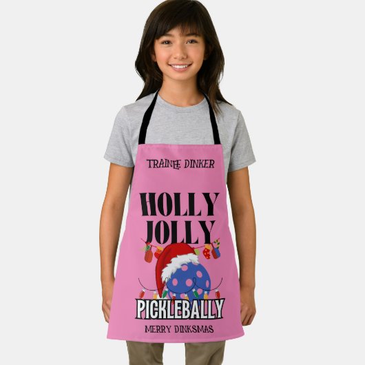 Christmas HOLLY JOLLY PICKLEBALLY Schort (Insitu)