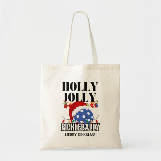 Christmas HOLLY JOLLY PICKLEBALLY Tote Bag (Voorkant)