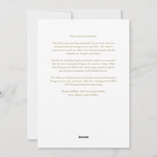 Christmas Holly Joy To The World Gold Arch Photo  Feestdagenkaart (Achterkant)