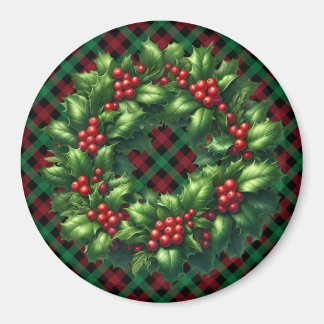 Christmas Holly Krans Magneet