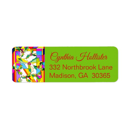 Christmas Holly Label door Leslie Clair Bures (Voorkant)