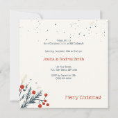 Christmas Holly Party Lunch and Gift Exchange Kaart (Achterkant)