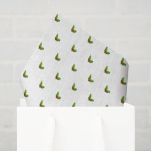 Christmas Holly Pattern Holiday Gift Wrap Feesteli Tissuepapier