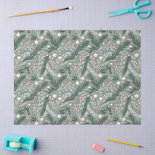 Christmas Holly Pattern Tissuepapier (Craft)